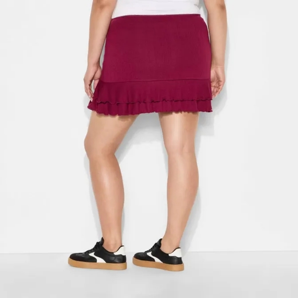 Burgundy Ruffle Skort - Picture 4 of 9